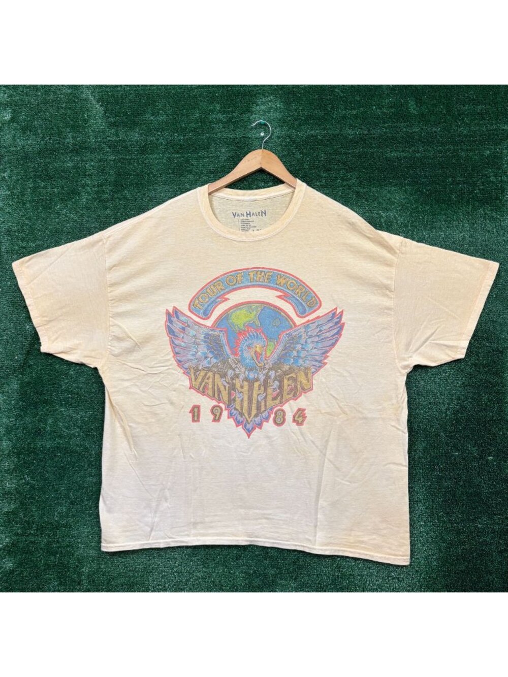 Van Halen 1984 UO yellow Oversized T-Shirt Size L/XL